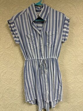 Striped Blue & White Button-Front lightweight dress 👗